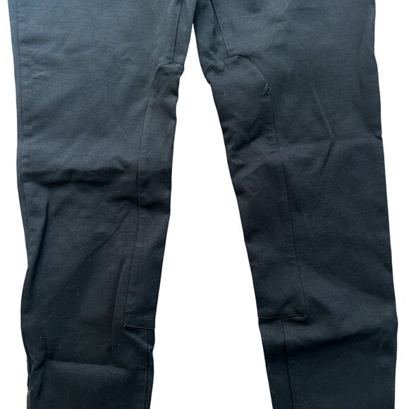 Eileen Fisher Black Pants Small Equestrian Breeches Stretch Knit Ankle Zip (15) - Picture 5 of 12